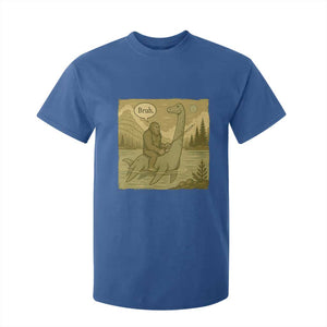 Funny Bigfoot Fishing T Shirt For Kid Sasquatch Loch Ness Monster Introvert Bruh TS14 Royal Blue Print Your Wear