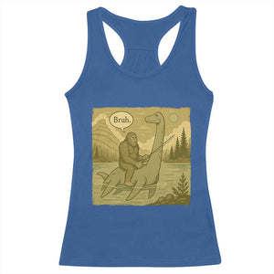 Funny Bigfoot Fishing Racerback Tank Top Sasquatch Loch Ness Monster Introvert Bruh TS14 Royal Blue Print Your Wear