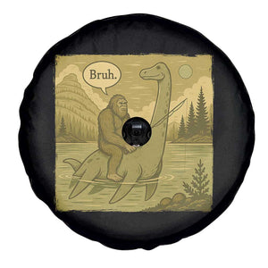 Funny Bigfoot Fishing Spare Tire Cover Sasquatch Loch Ness Monster Introvert Bruh TS14 Print Your Wear