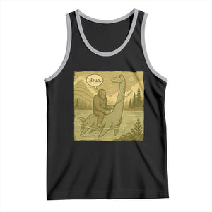 Funny Bigfoot Fishing Tank Top Sasquatch Loch Ness Monster Introvert Bruh TS14 Black Athletic Heather Print Your Wear
