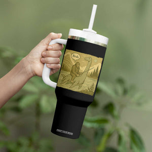 Funny Bigfoot Fishing Tumbler With Handle Sasquatch Loch Ness Monster Introvert Bruh TS14 Print Your Wear