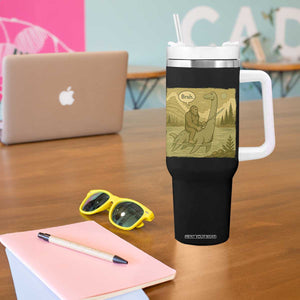 Funny Bigfoot Fishing Tumbler With Handle Sasquatch Loch Ness Monster Introvert Bruh TS14 Print Your Wear