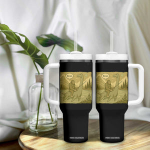 Funny Bigfoot Fishing Tumbler With Handle Sasquatch Loch Ness Monster Introvert Bruh TS14 Print Your Wear
