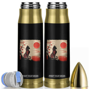 Kawaii Anime Cat Japanese Cherry Blossom Bullet Tumbler TS14 Black Print Your Wear