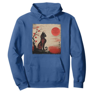 Kawaii Anime Cat Japanese Cherry Blossom Hoodie TS14 Royal Blue Print Your Wear