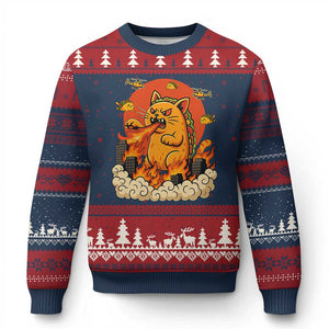 Tacocat Monster Ugly Christmas Sweater Funny Cats Taco Lovers TS14 Navy Red Print Your Wear
