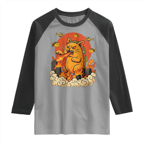 Tacocat Monster Raglan Shirt Funny Cats Taco Lovers TS14 Sport Gray Black Print Your Wear