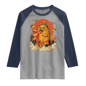 Tacocat Monster Raglan Shirt Funny Cats Taco Lovers TS14 Sport Gray Navy Print Your Wear