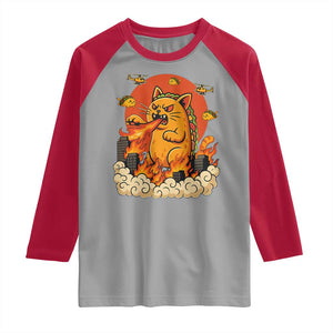 Tacocat Monster Raglan Shirt Funny Cats Taco Lovers TS14 Sport Gray Red Print Your Wear
