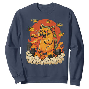 Tacocat Monster Sweatshirt Funny Cats Taco Lovers TS14 Navy Print Your Wear