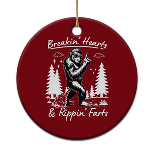 Funny Bigfoot Sasquatch Ceramic Ornament Breakin Hearts And Rippin Farts TS14 1pc Red Print Your Wear