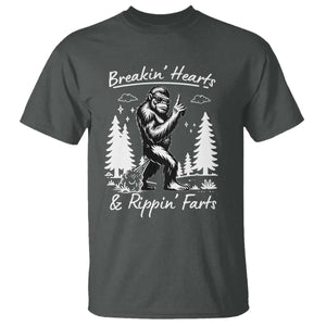 Funny Bigfoot Sasquatch T Shirt Breakin Hearts And Rippin Farts TS14 Dark Heather Print Your Wear