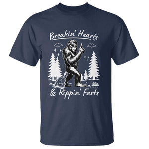 Funny Bigfoot Sasquatch T Shirt Breakin Hearts And Rippin Farts TS14 Navy Print Your Wear