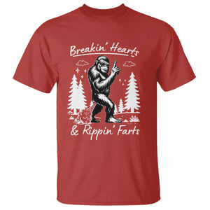 Funny Bigfoot Sasquatch T Shirt Breakin Hearts And Rippin Farts TS14 Red Print Your Wear