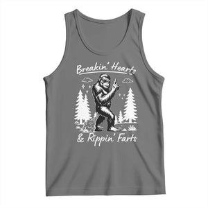 Funny Bigfoot Sasquatch Tank Top Breakin Hearts And Rippin Farts TS14 Black Heather Print Your Wear