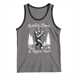 Funny Bigfoot Sasquatch Tank Top Breakin Hearts And Rippin Farts TS14 Deep Heather Black Print Your Wear