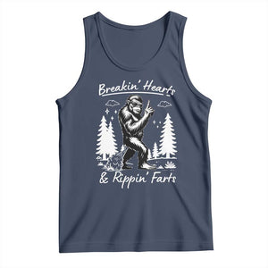 Funny Bigfoot Sasquatch Tank Top Breakin Hearts And Rippin Farts TS14 Navy Print Your Wear