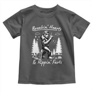 Funny Bigfoot Sasquatch Toddler T Shirt Breakin Hearts And Rippin Farts TS14 Dark Heather Print Your Wear
