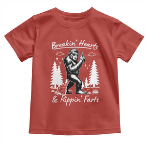 Funny Bigfoot Sasquatch Toddler T Shirt Breakin Hearts And Rippin Farts TS14 Red Print Your Wear