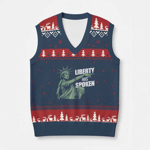 Funny Basketball Point God Liberty Meme V-Neck Knit Sweater Vest Has Spoken Patriotic USA TS14 Navy Red Print Your Wear