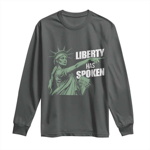 Funny Basketball Point God Liberty Meme Long Sleeve Shirt Has Spoken Patriotic USA TS14 Dark Heather Print Your Wear