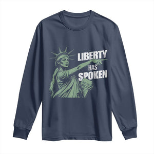 Funny Basketball Point God Liberty Meme Long Sleeve Shirt Has Spoken Patriotic USA TS14 Navy Print Your Wear