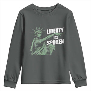 Funny Basketball Point God Liberty Meme Youth Sweatshirt Has Spoken Patriotic USA TS14 Dark Heather Print Your Wear
