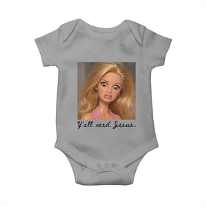 Ya'll Need Jesus Disgusted Face Christian Funny Baby Onesie TS14 Sport Gray Print Your Wear