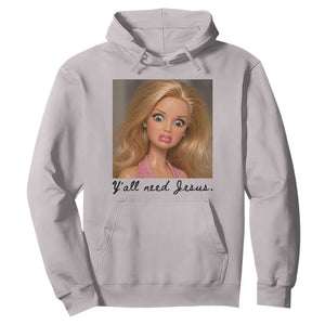 Ya'll Need Jesus Disgusted Face Christian Funny Hoodie TS14 S Ice Gray Print Your Wear