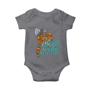 Indigenous People Baby Onesie Native American Day Because They Were Here First TS14 Charcoal Print Your Wear