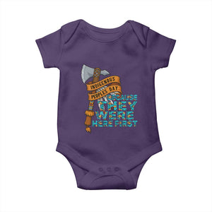 Indigenous People Baby Onesie Native American Day Because They Were Here First TS14 Purple Print Your Wear