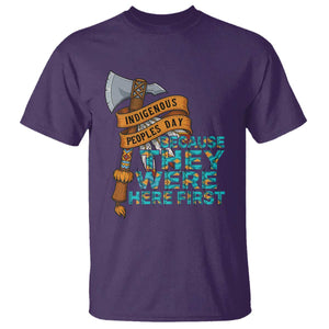 Indigenous People T Shirt Native American Day Because They Were Here First TS14 Purple Print Your Wear