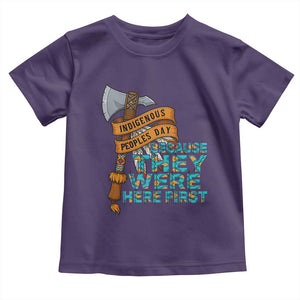 Indigenous People Toddler T Shirt Native American Day Because They Were Here First TS14 Purple Print Your Wear