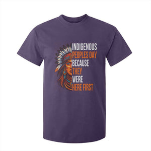 Native American Day T Shirt For Kid Indigenous People Day Because They Were Here First TS14 Purple Print Your Wear