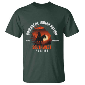 Comanche Native American Indian Chief Respect T Shirt TS14 Dark Forest Green Print Your Wear