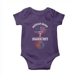 Distressed Tree Baby Onesie American Grown with Comanche Roots TS14 Purple Print Your Wear