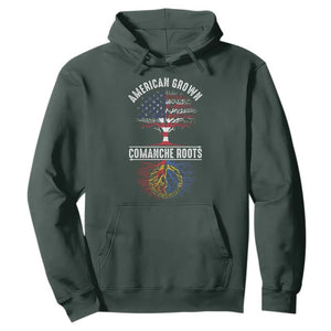 Distressed Tree Hoodie American Grown with Comanche Roots TS14 Dark Forest Green Print Your Wear
