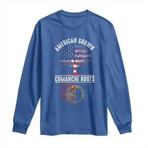 Distressed Tree Long Sleeve Shirt American Grown with Comanche Roots TS14 Royal Blue Print Your Wear