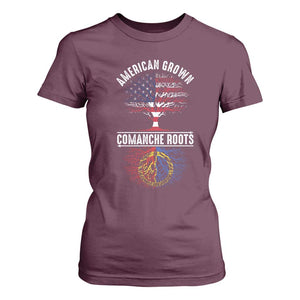 Distressed Tree T Shirt For Women American Grown with Comanche Roots TS14 Maroon Print Your Wear