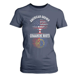 Distressed Tree T Shirt For Women American Grown with Comanche Roots TS14 Navy Print Your Wear