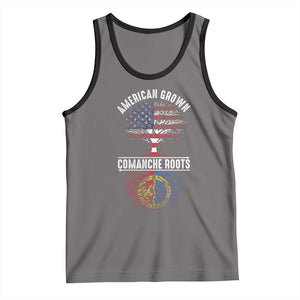 Distressed Tree Tank Top American Grown with Comanche Roots TS14 Deep Heather Black Print Your Wear