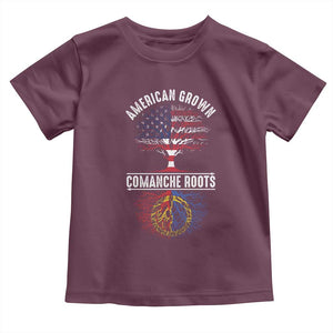 Distressed Tree Toddler T Shirt American Grown with Comanche Roots TS14 Maroon Print Your Wear