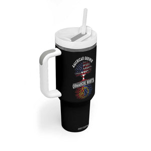 Distressed Tree Tumbler With Handle American Grown with Comanche Roots TS14 Print Your Wear