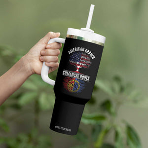 Distressed Tree Tumbler With Handle American Grown with Comanche Roots TS14 Print Your Wear