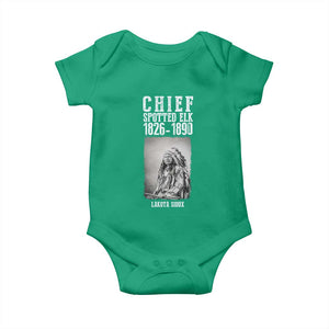 Native American Indian Chief Baby Onesie Lakota Sioux Chief Spotted Elk TS14 Irish Green Print Your Wear
