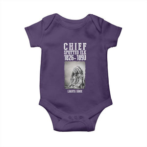 Native American Indian Chief Baby Onesie Lakota Sioux Chief Spotted Elk TS14 Purple Print Your Wear