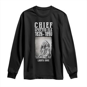 Native American Indian Chief Long Sleeve Shirt Lakota Sioux Chief Spotted Elk TS14 Black Print Your Wear