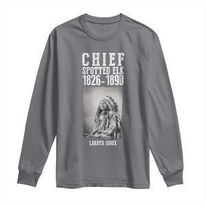 Native American Indian Chief Long Sleeve Shirt Lakota Sioux Chief Spotted Elk TS14 Charcoal Print Your Wear