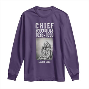 Native American Indian Chief Long Sleeve Shirt Lakota Sioux Chief Spotted Elk TS14 Purple Print Your Wear