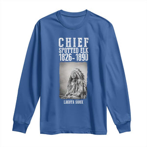 Native American Indian Chief Long Sleeve Shirt Lakota Sioux Chief Spotted Elk TS14 Royal Blue Print Your Wear